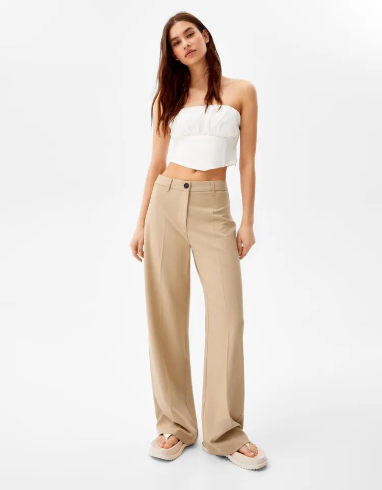 Wide-Leg-Hose mit Gürtelschlaufen